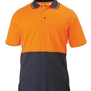 Bisley 2 Tone Hi Vis Polo Shirt Short Sleeve - Orange
