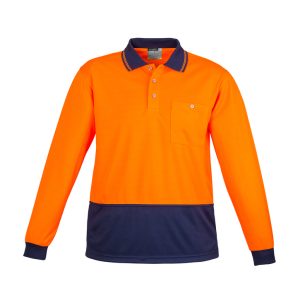 Syzmik Unisex Hi Vis Basic Spliced Polo - Long Sleeve
