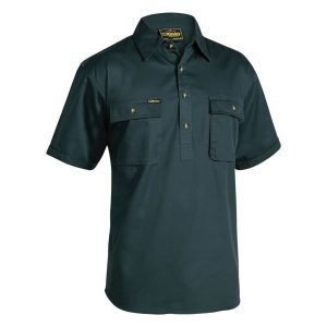 Bisley Closed Front Cotton Drill Shirt - Short Sleeve