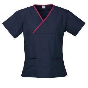 Fashion Biz Womens Contrast Scrub Top