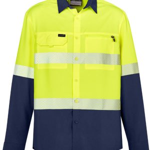 Syzmik Mens Hi Vis Outdoor Segmented Tape L/S Shirt