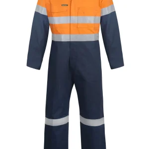 Work Craft HI VIS Cotton Drill Reflective Coveralls
